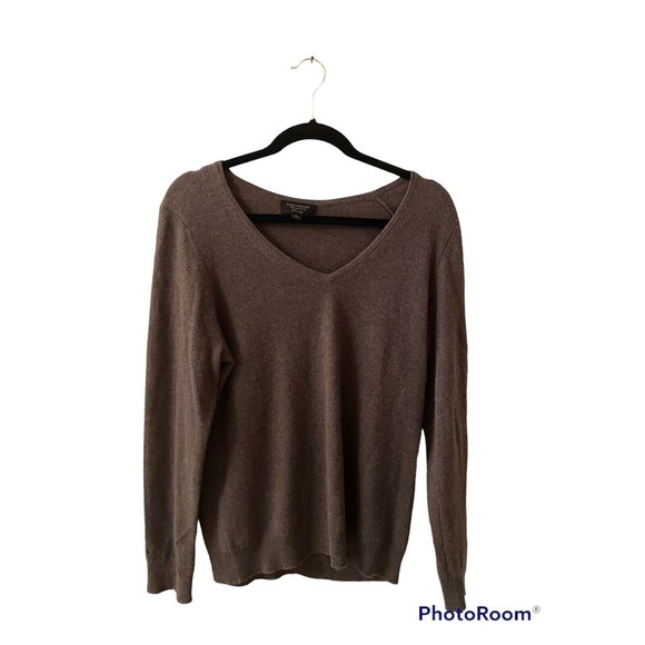 Charter Club Sweaters - Charter Club women's briwn 100% cashmere V- neck pullover sweater Sz L